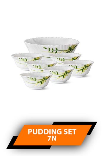 Larah Pudding Set Fluted 7n Green Lily